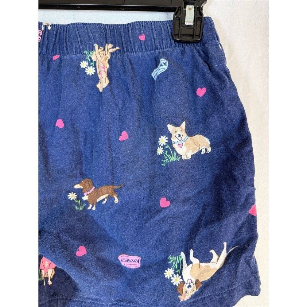 Joyspun Sleep Shorts Womens Size XS Navy Blue Dog Print Hearts Elastic - Picture 7 of 9